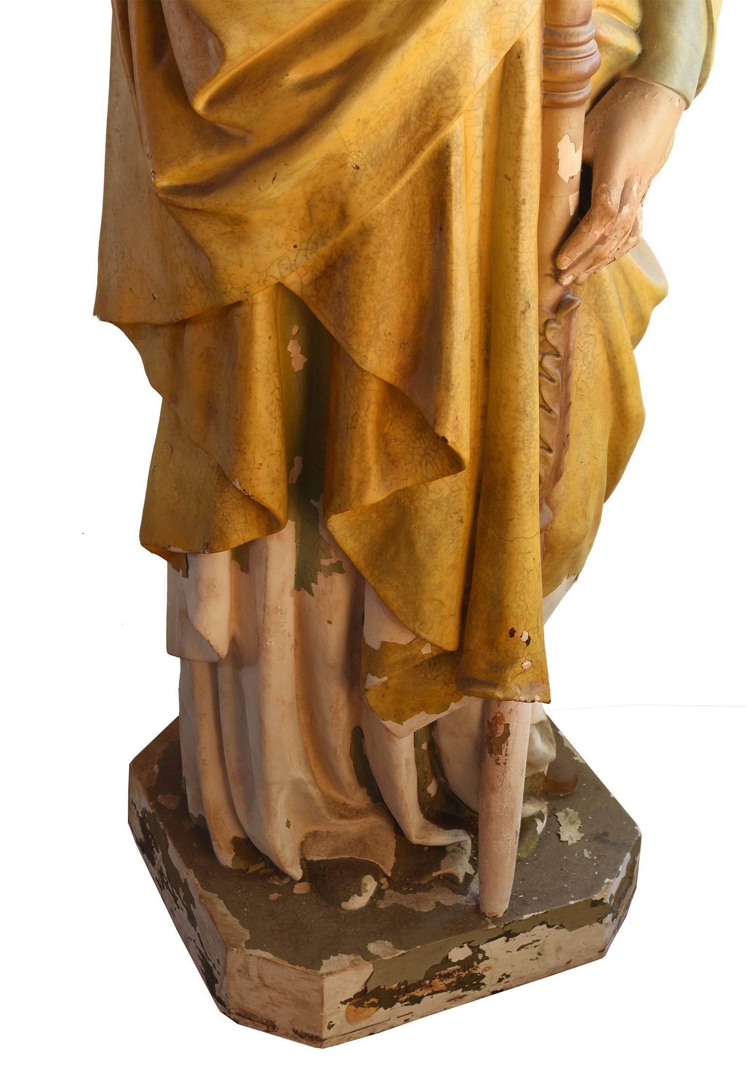 American Daprato Statuary Company Full Size Winged Right Angel with Four-Light Torchiere