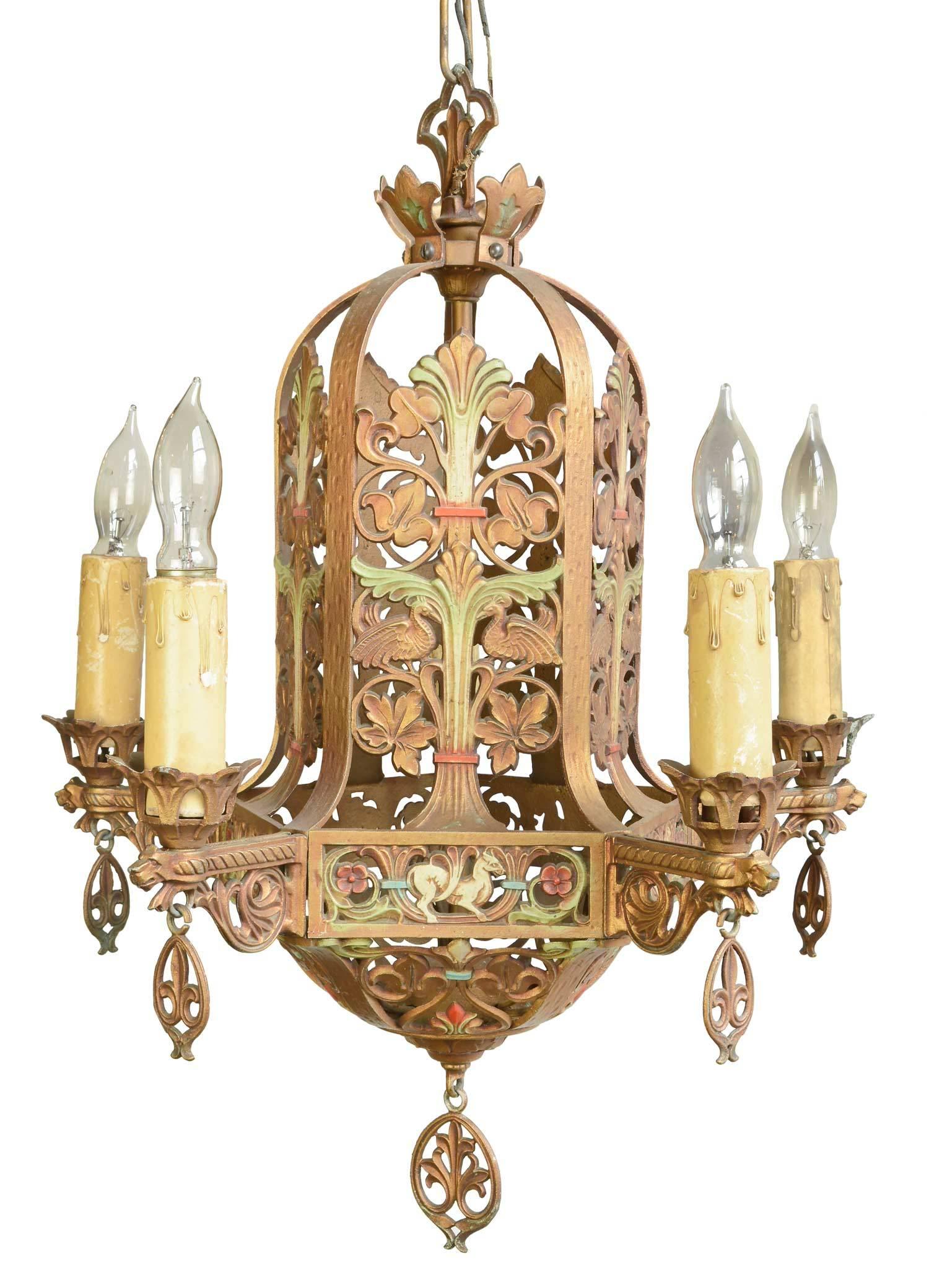 Art Deco Five-Piece Polychrome Illumination Suite 2