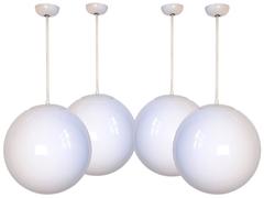 Mid-Century, Early 1960s Round Sphere Globe with Painted Aluminum Fitting