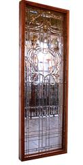 Colossal Handcut Beveled Glass Window, circa 1920, Two Matching Available