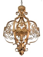 Early 20th Century Ornate Iron Theatre Pendant