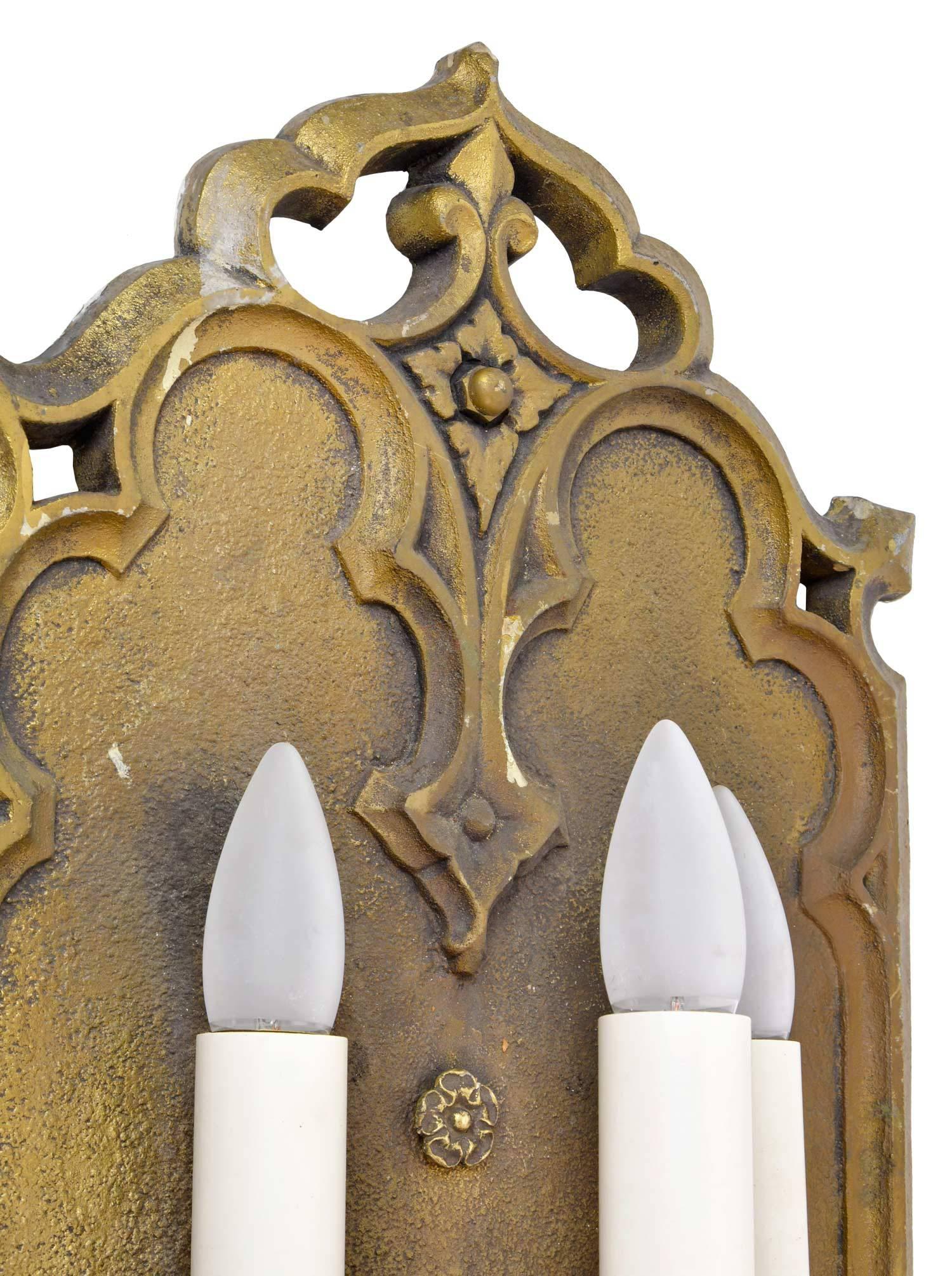 American Gothic Three Candle Sconce For Sale