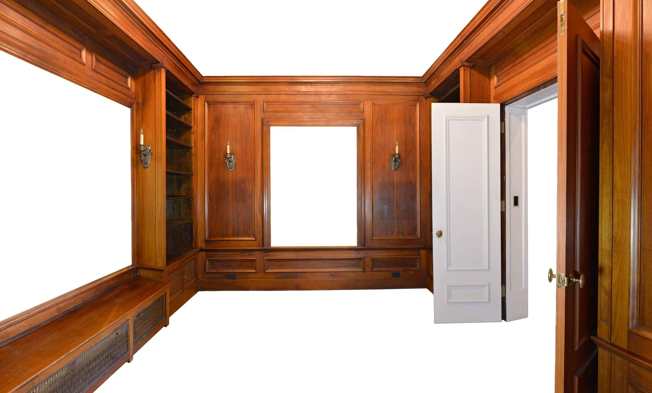 American Craftsman Walnut Paneled Library Attributed to George W. Maher