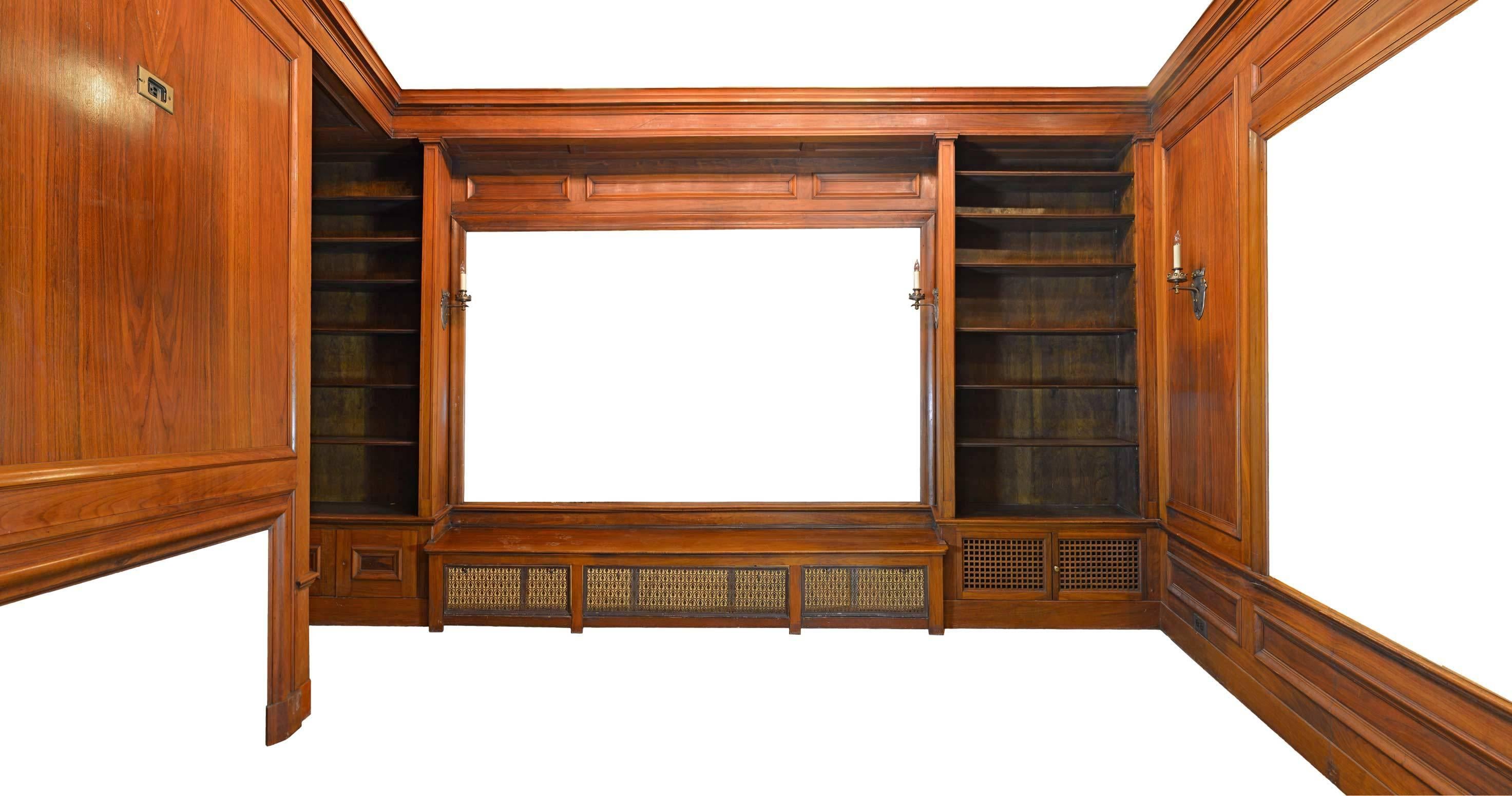 American Walnut Paneled Library Attributed to George W. Maher