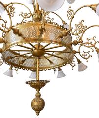 Extravagant Multi-Tiered Gothic Chandelier with Original Glass