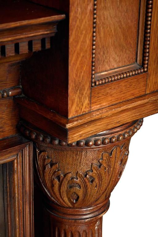 Oak Victorian Fireplace Surround with Mirror at 1stDibs