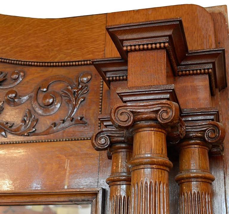 Oak Victorian Fireplace Surround with Mirror at 1stDibs