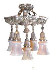 Beautiful Silver Plated Sheffield Pan Fixture with Ornate Grape Leaf Design