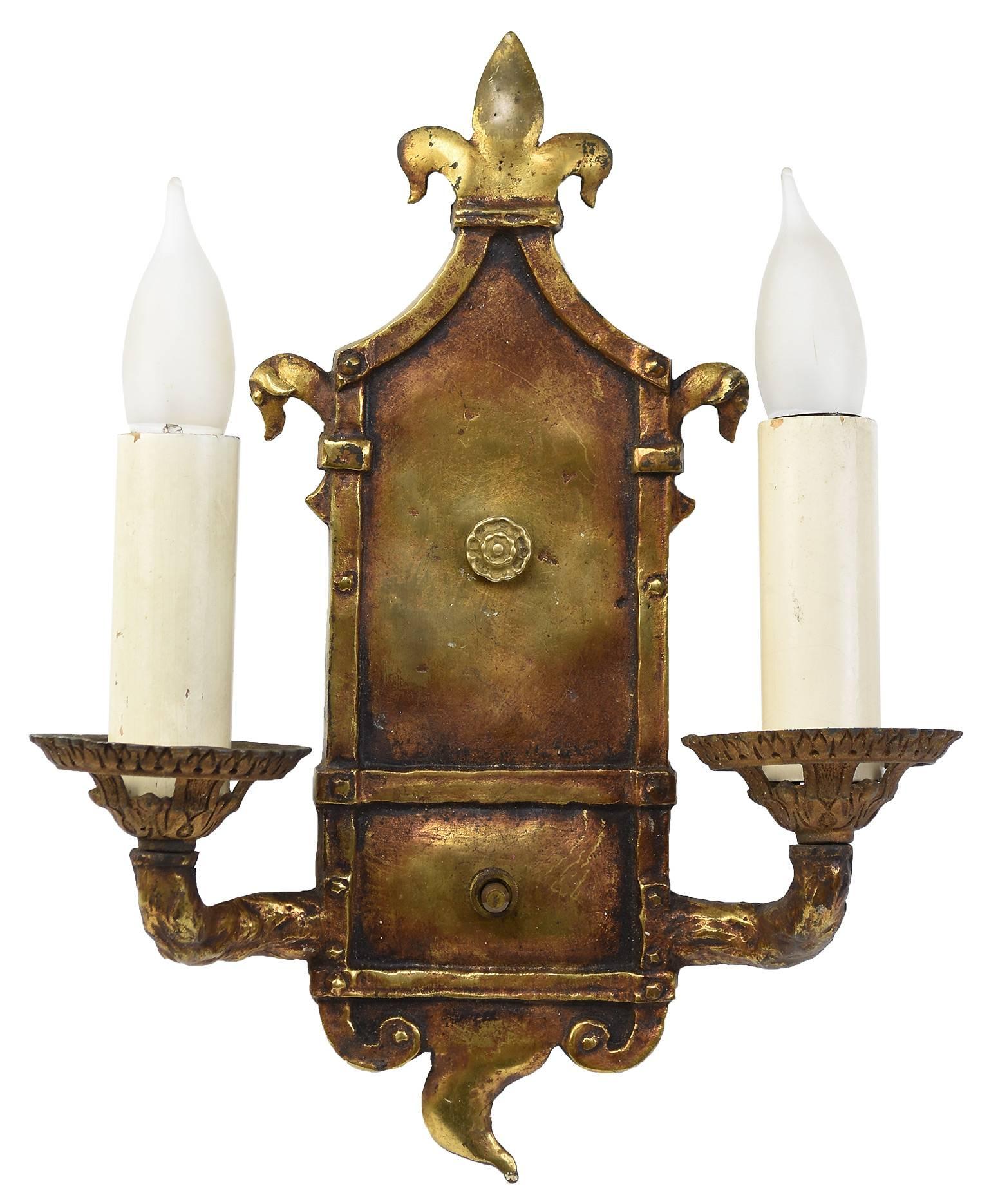 Cast Brass Arts & Crafts Sconce 1