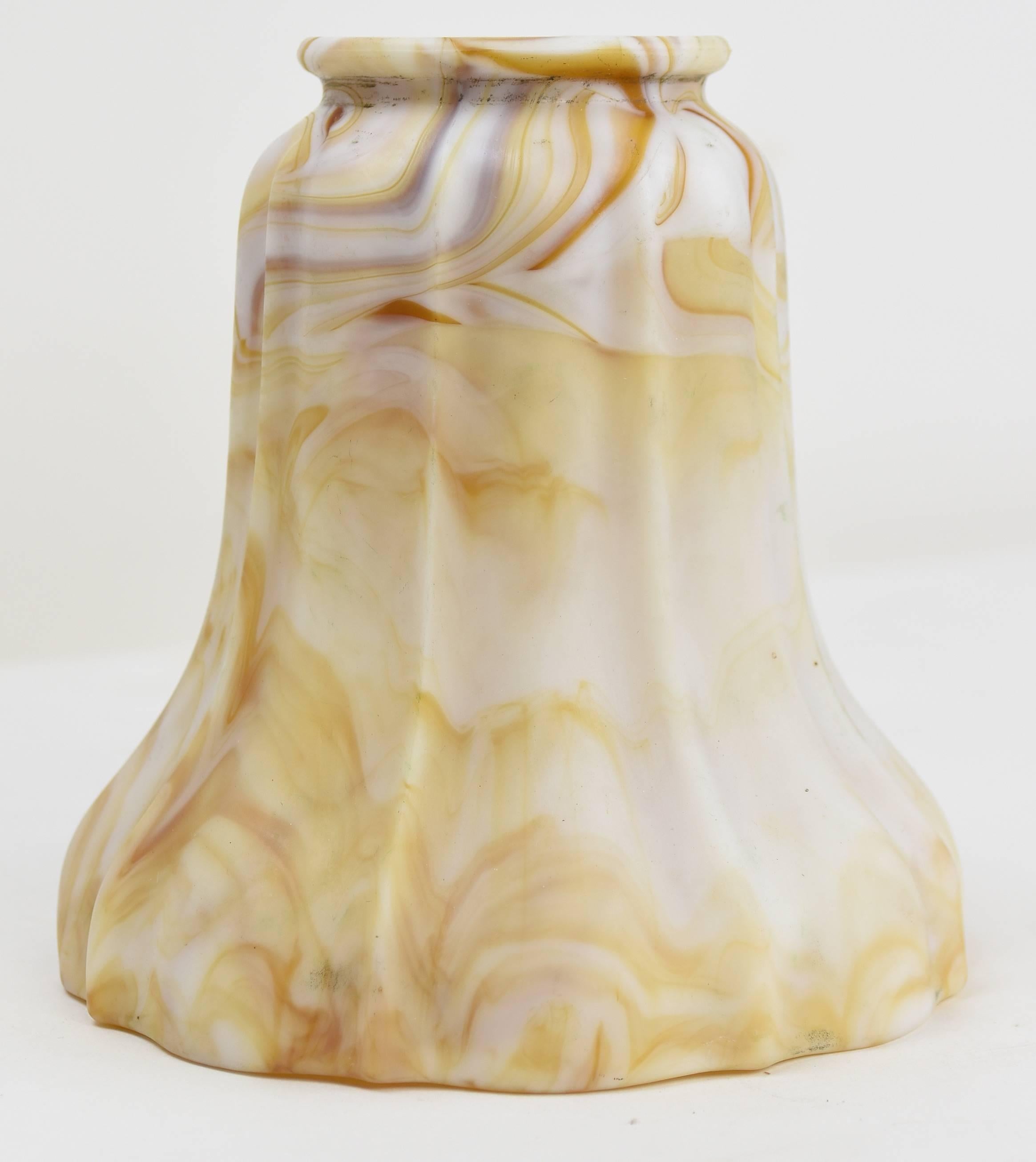 Arts and Crafts Caramel Kokomo Art Glass Shades Set of Six For Sale