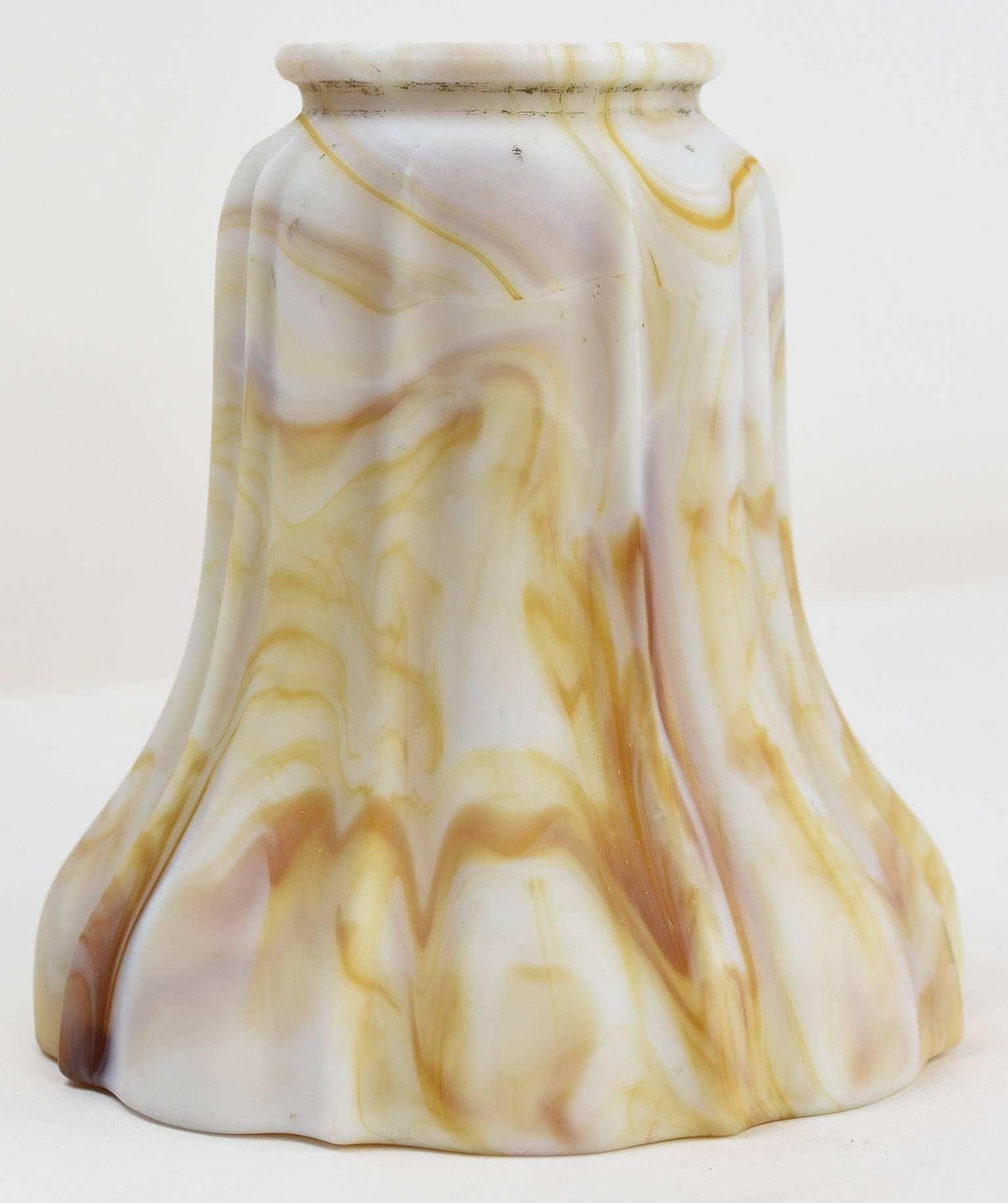 American Caramel Kokomo Art Glass Shades Set of Six For Sale