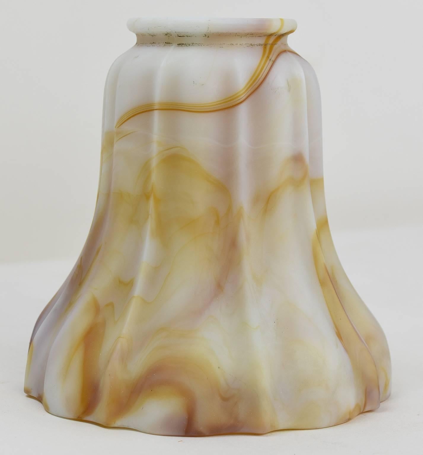 Early 20th Century Caramel Kokomo Art Glass Shades Set of Six For Sale