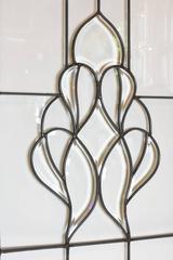 Arts and Crafts Beveled Glass Door in Oak with Original Crystal Doorknobs