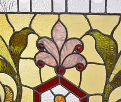 Victorian Stained and Beveled Window with Jewels