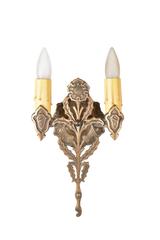 Cast Bronze Two-Candle Sconce with Shield and Thistle Motif, circa 1925