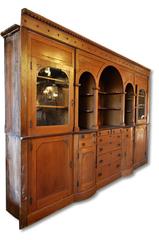 Amazing Early 20th Century Oak Built in Buffet with Arches and Original Hardware