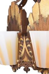 Williamson Art Deco Slipper Shade Chandelier, circa 1928