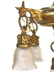 Cast Brass Early American Quetzalcoatl Light Fixture