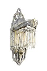Lincoln Lighting Company Silver Plated Art Deco Sconce with Crystal, circa 1930