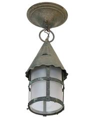 Arts and Crafts Copper Exterior Pendant