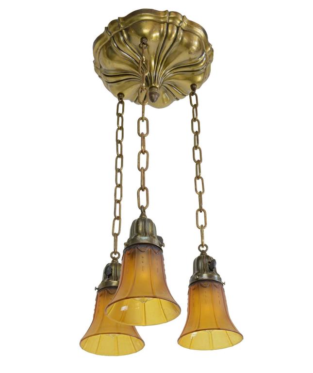 Brass ThreeLight Sheffield Fixture at 1stdibs