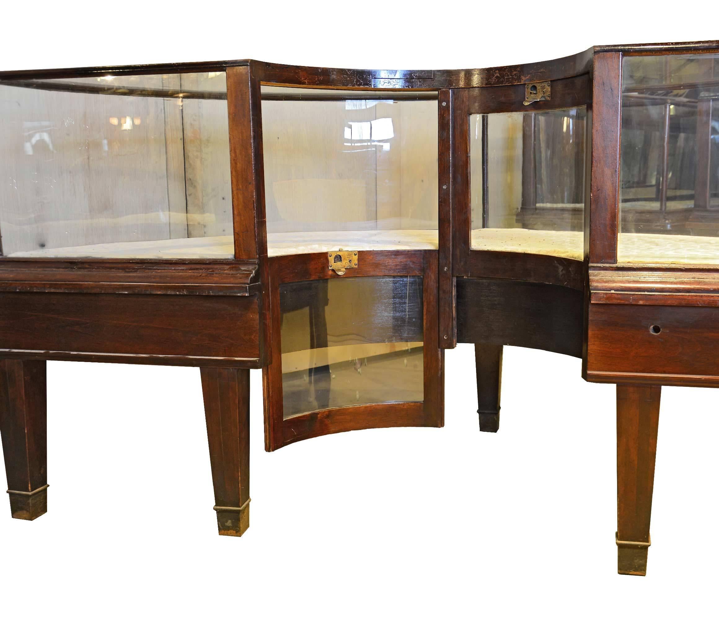 Curved Mahogany Display Case, circa 1905 In Excellent Condition In Minneapolis, MN