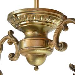 Neoclassical Floral Two-Arm Brass Fixture, circa 1910