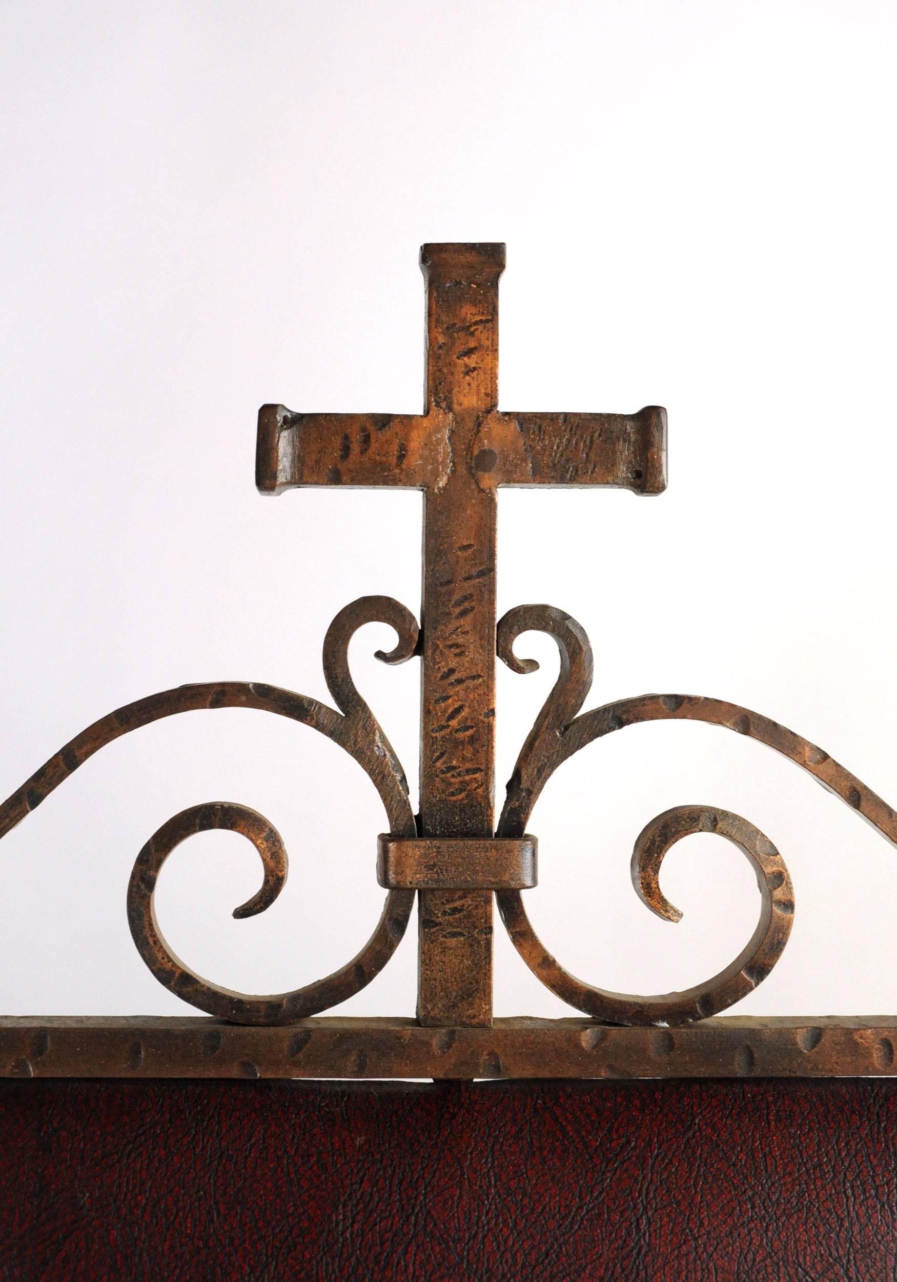 Tudor 1920s Bronze over Iron Armchair with Cross