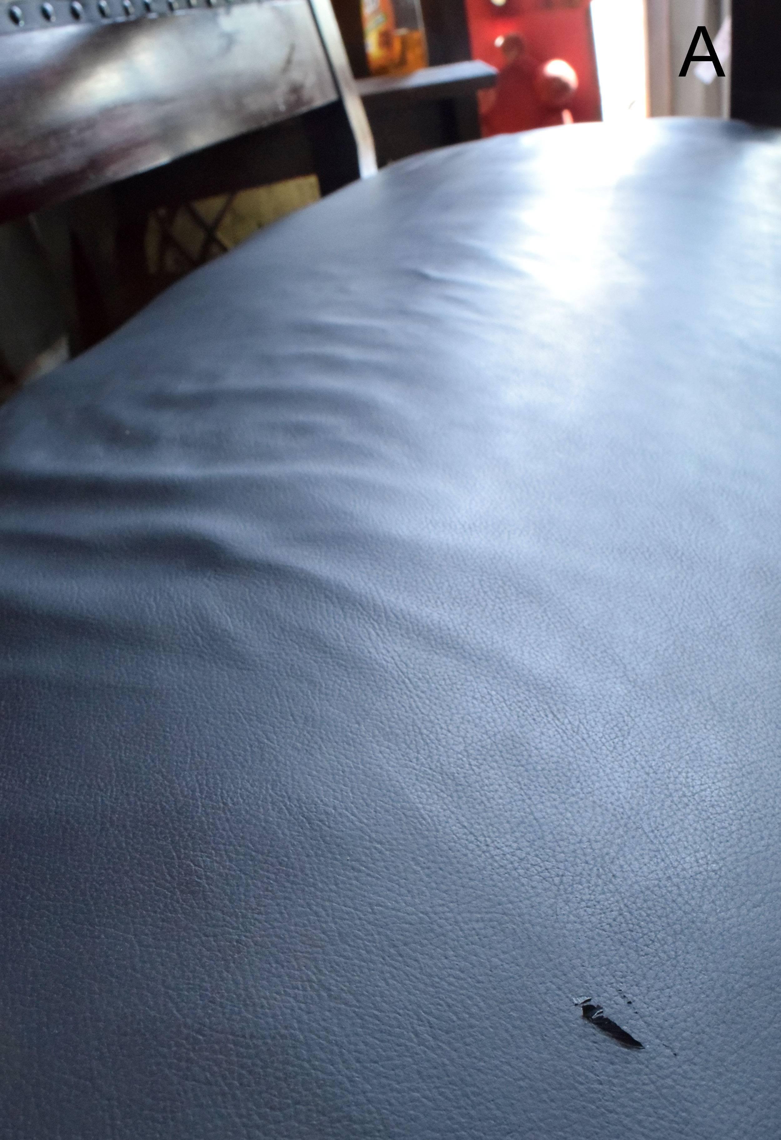 American Walnut Courthouse Bench with Leather Upholstery