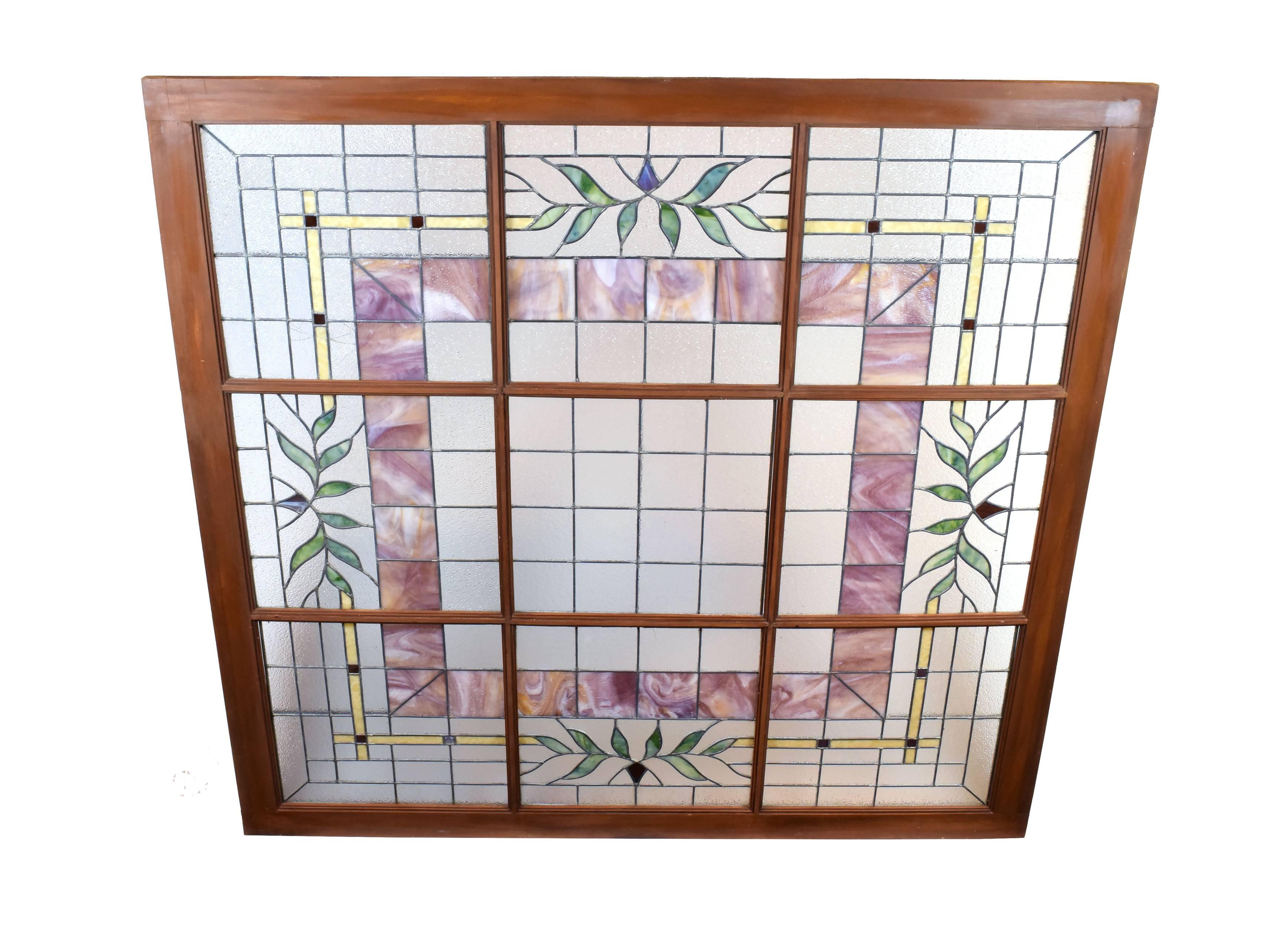 Large Skylight with Stained Glass, circa 1910 In Excellent Condition In Minneapolis, MN