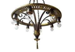 Tiered Brass and Iron Theater Light, circa 1920