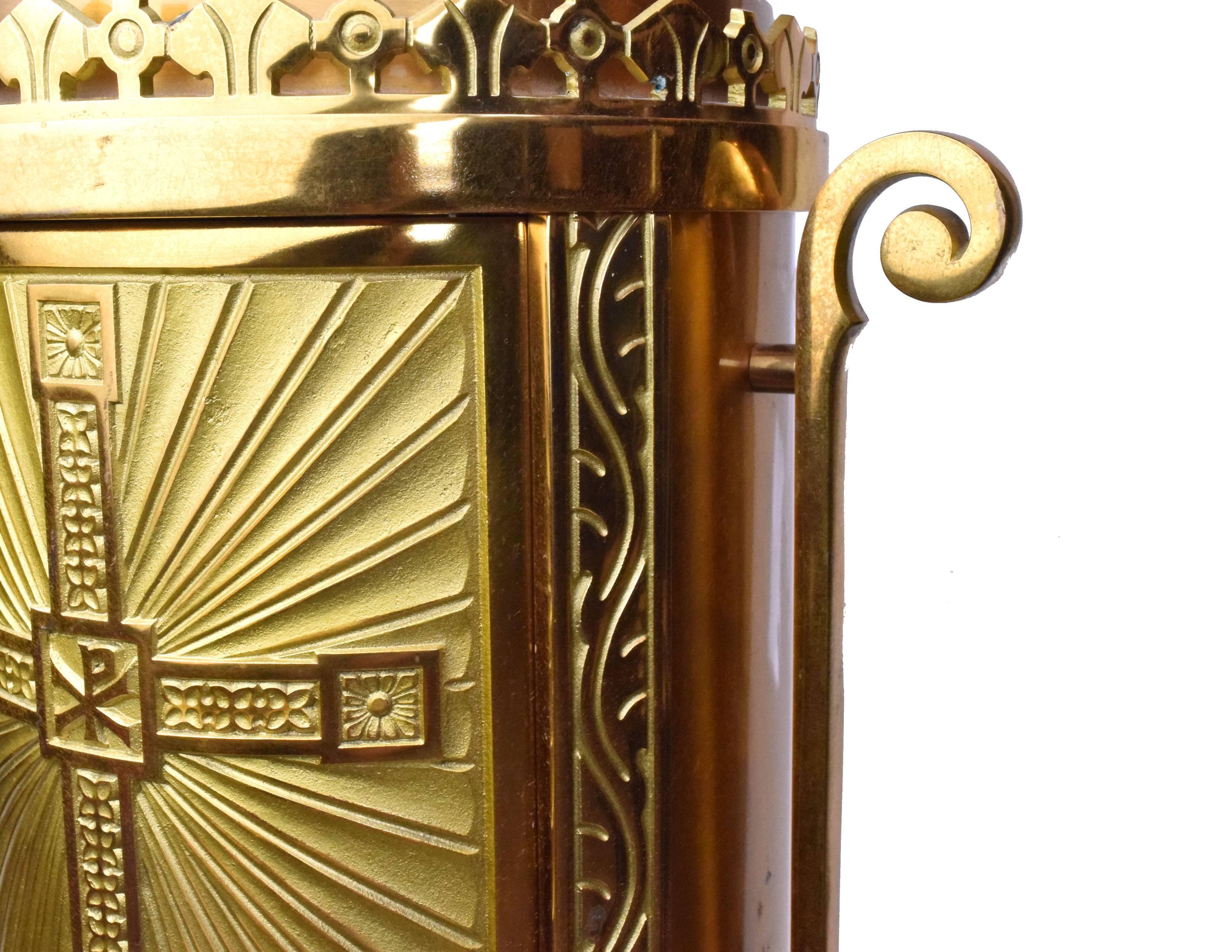 Mid-20th Century Large Brass and Bronze Tabernacle, circa 1960