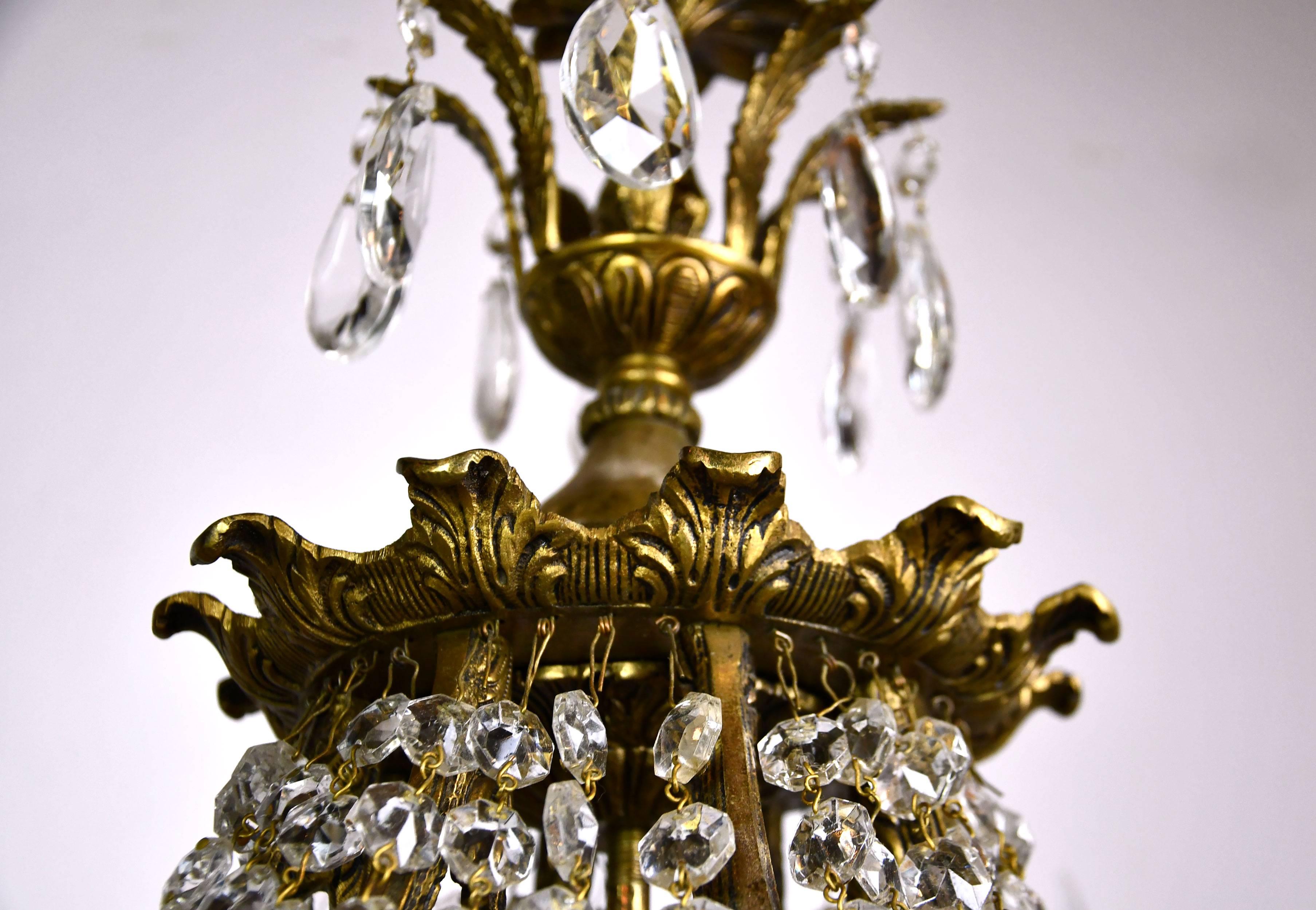 Spanish Crystal Chandelier In Excellent Condition In Minneapolis, MN