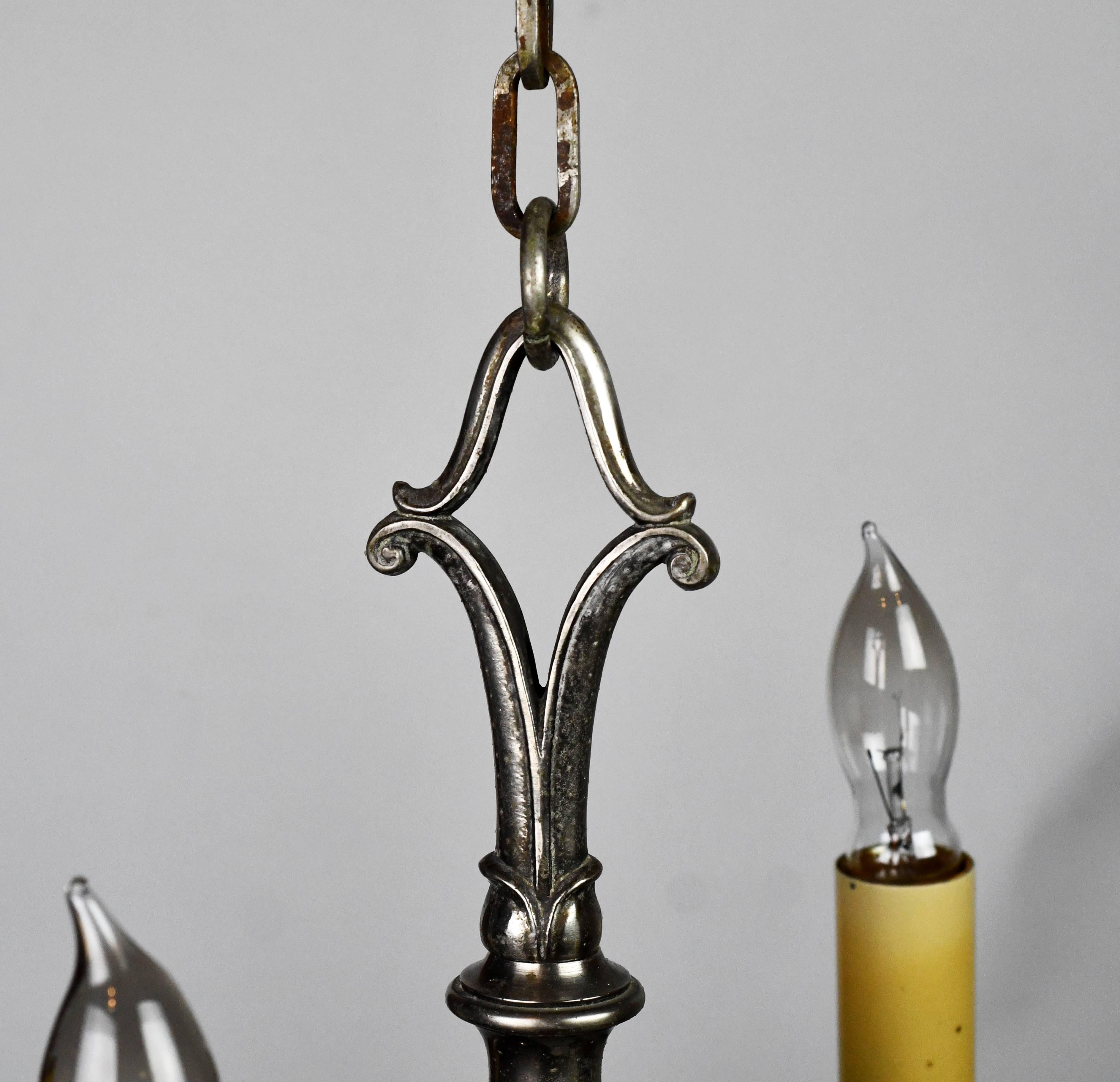 Early 20th Century Silver Plated Bradley & Hubbard Four-Arm Chandelier