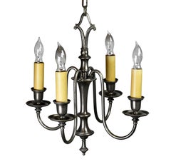 Silver Plated Bradley & Hubbard Four-Arm Chandelier