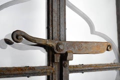 Arched Iron Door with Windows, circa 1900