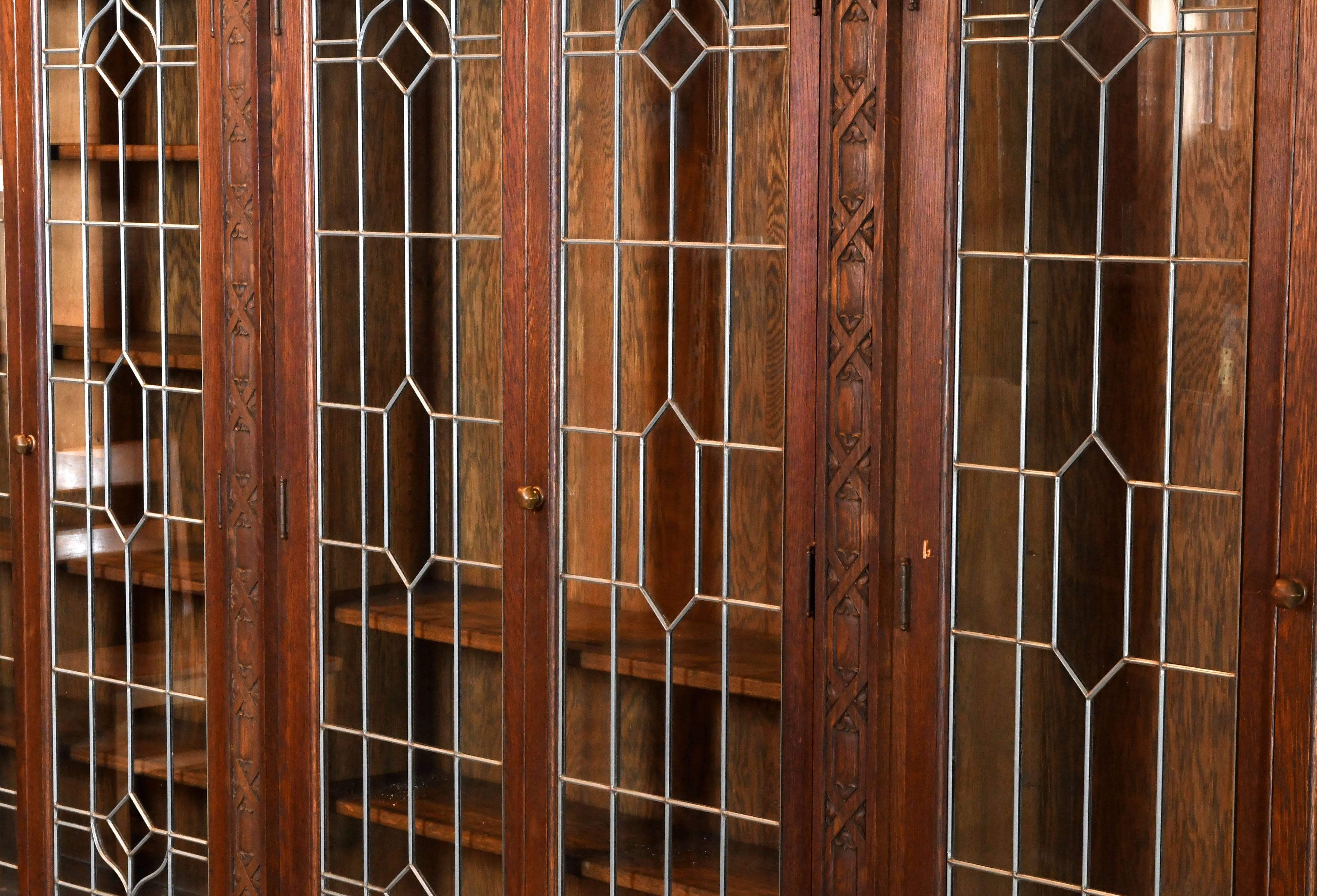 antique book cabinet with glass doors