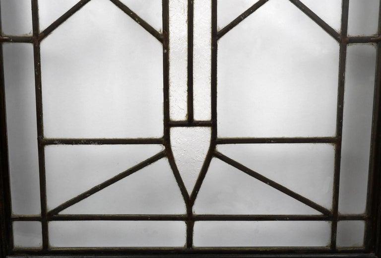 Arts And Crafts Stained Glass Window With Green Leaf Pattern Circa 1915 At 1stdibs