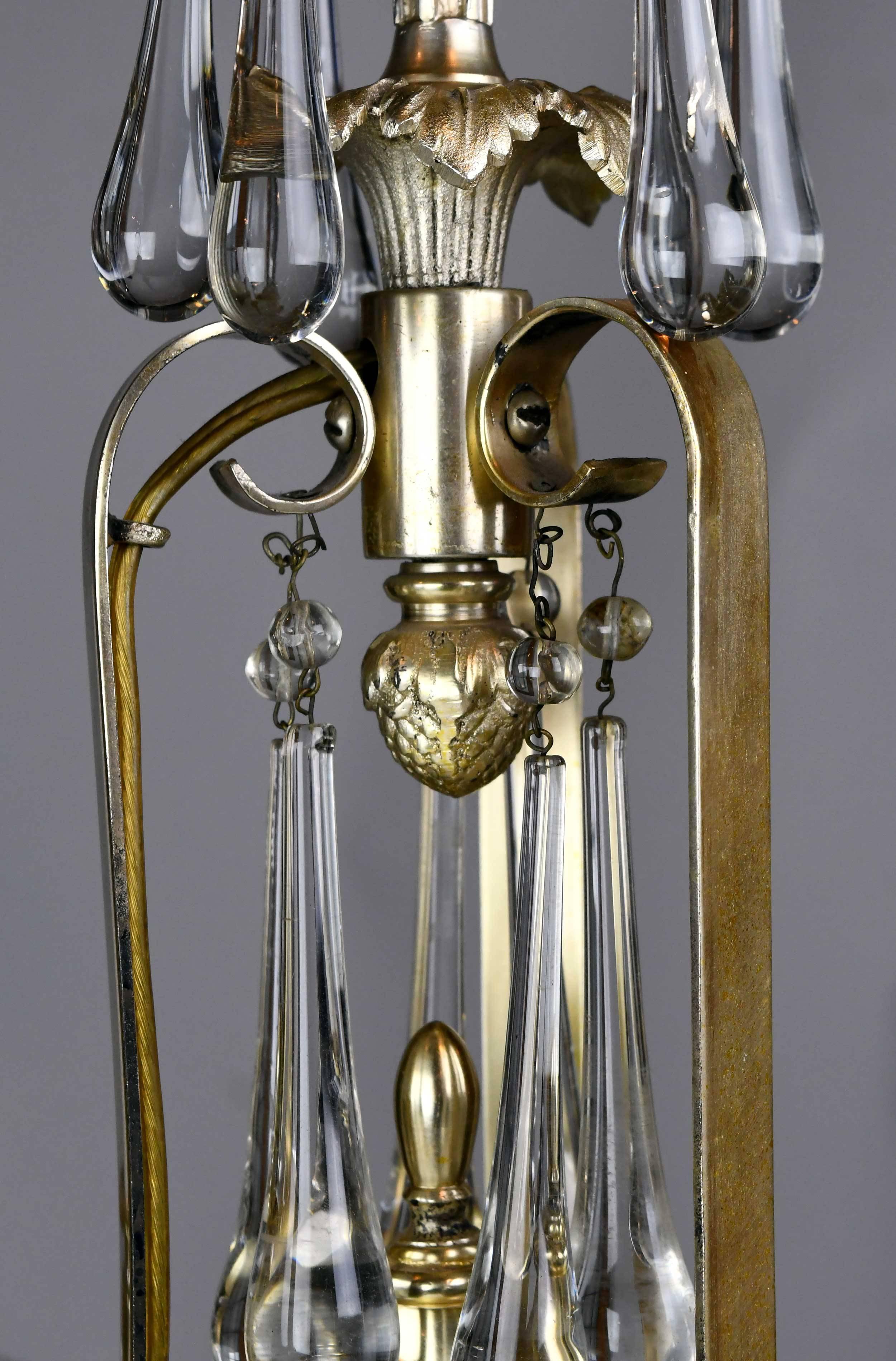 Bradley & Hubbard Six-Arm Silver Plated Chandelier In Good Condition For Sale In Minneapolis, MN