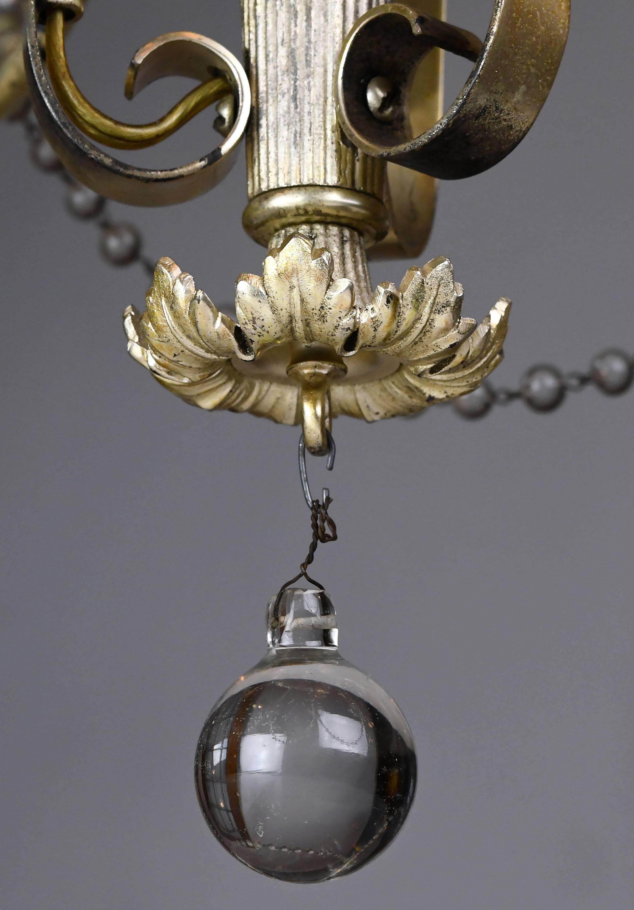 Bradley & Hubbard Six-Arm Silver Plated Chandelier For Sale 1