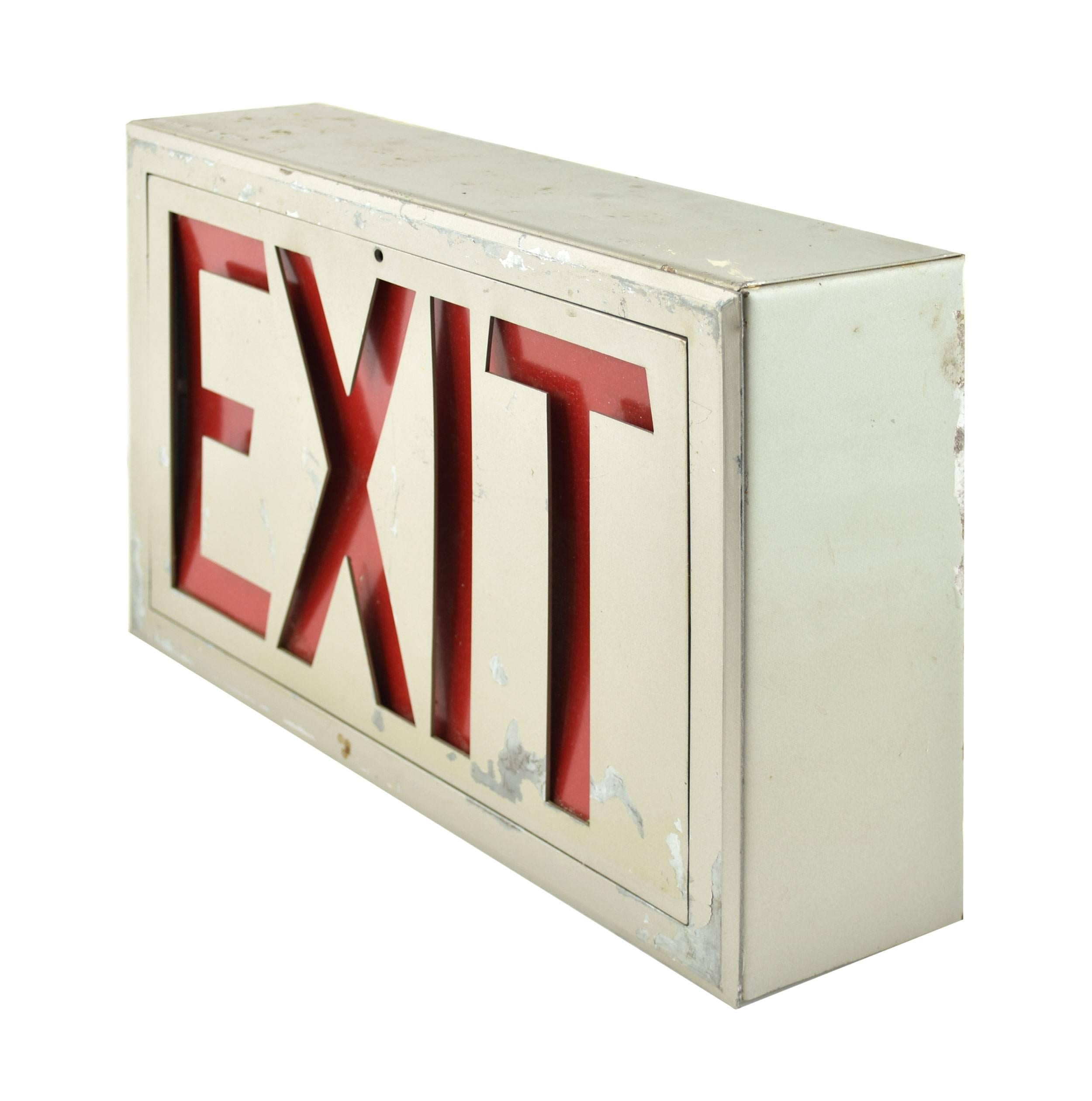 Industrial Steel Exit Sign, Quantity Available For Sale
