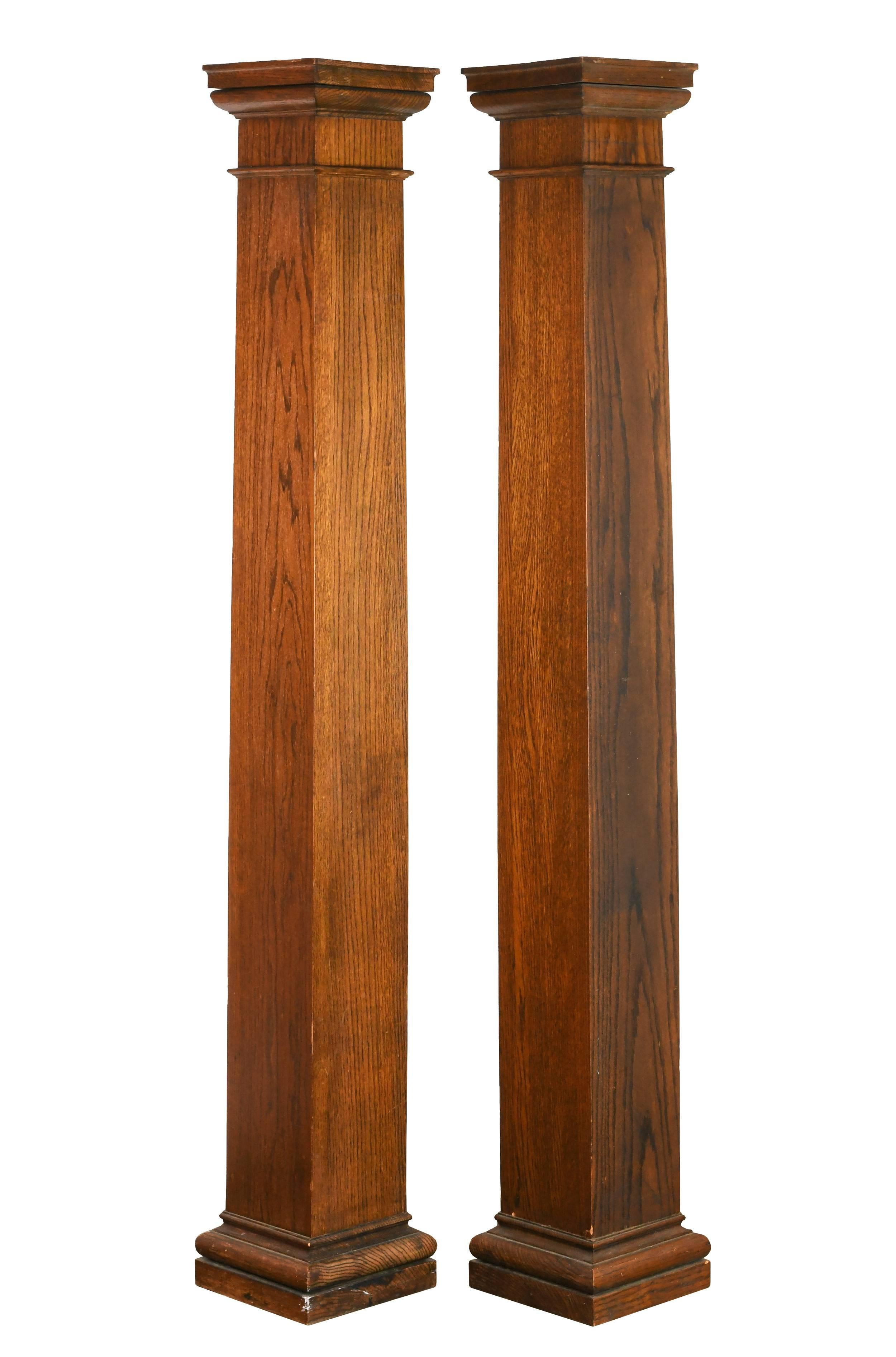 Add architectural interest to your home with these square oak columns. They are stained a warm, rich tone and feature simple and clean contours.

Please note that each column is sold separately.


