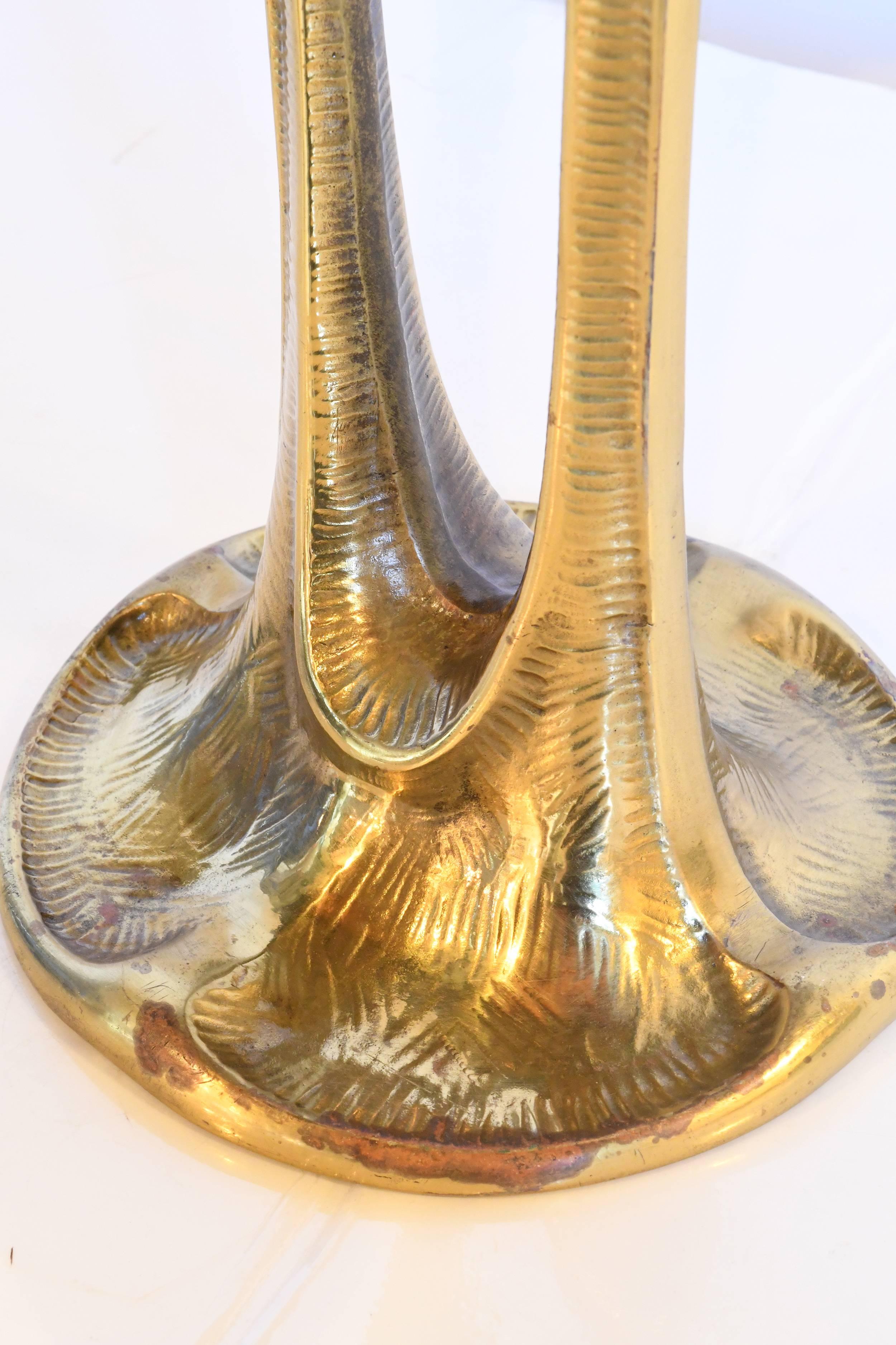 Art Nouveau Jeweled Brass Table Lamp 3