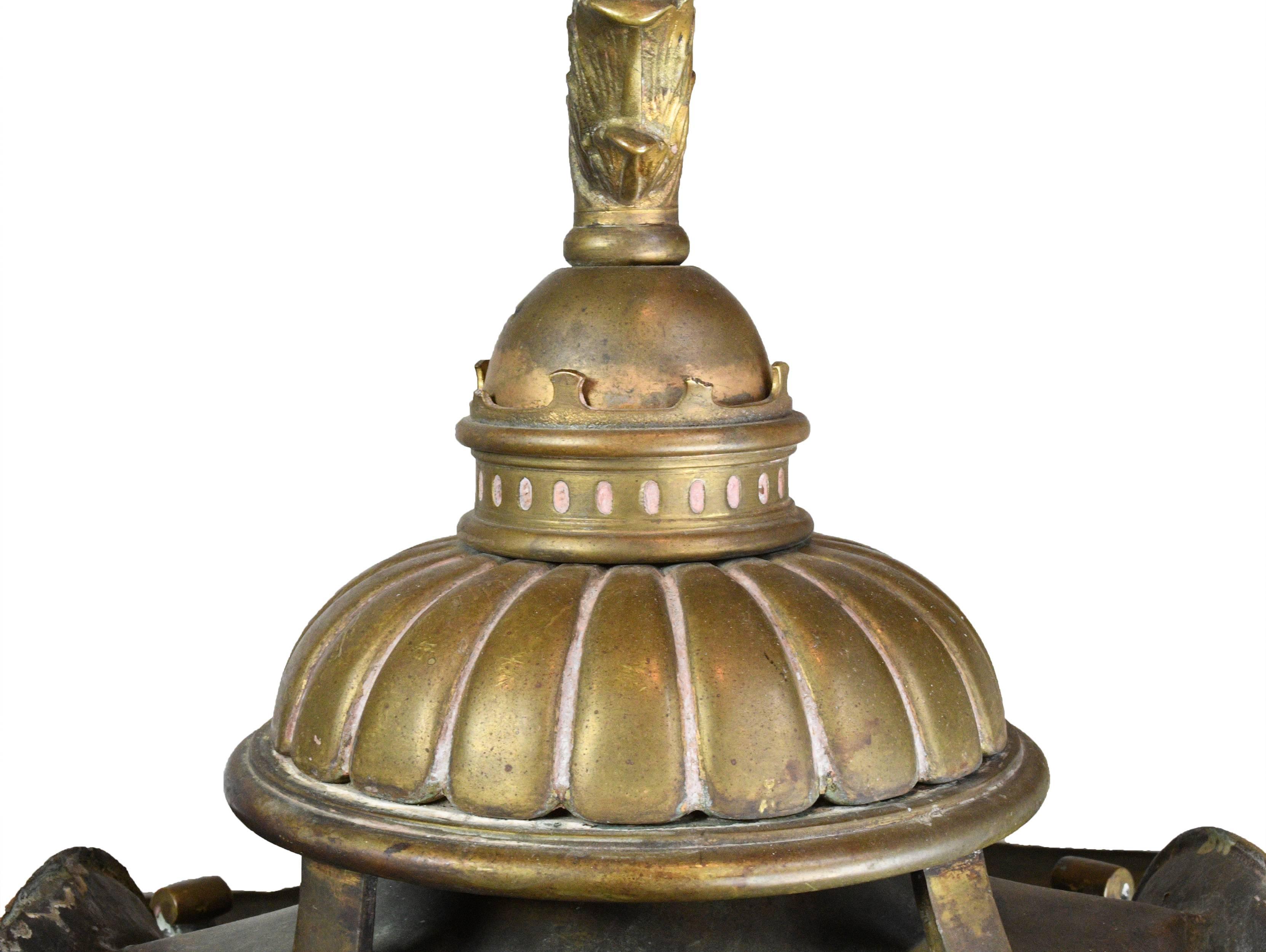 Early 20th Century Cast Bronze Lantern Sconce with Bracket