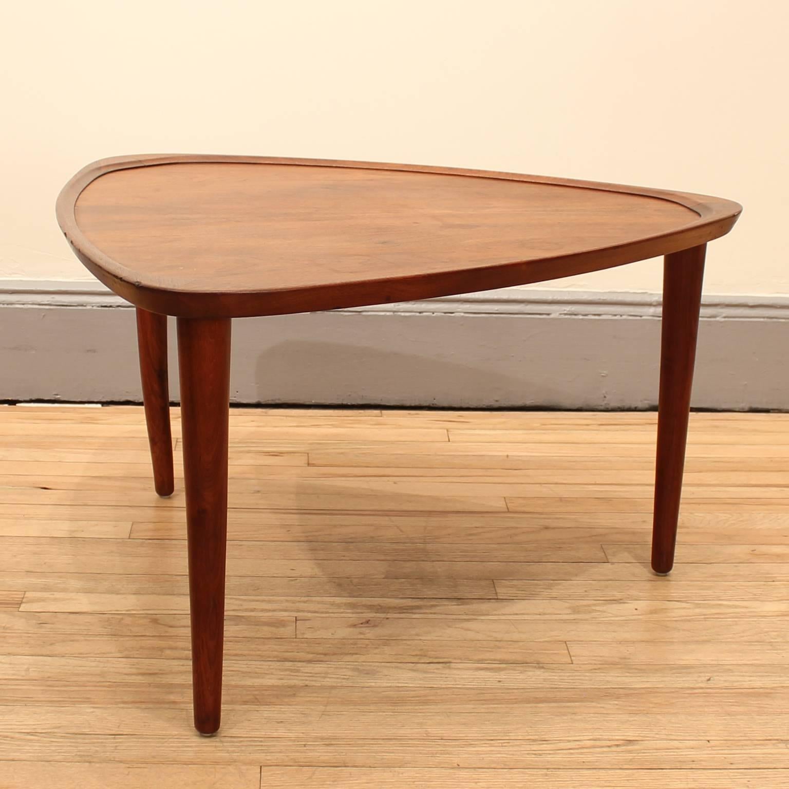 Scandinavian Modern Danish Modern Teak Triangular Table by Arne Hovmand Olsen For Sale
