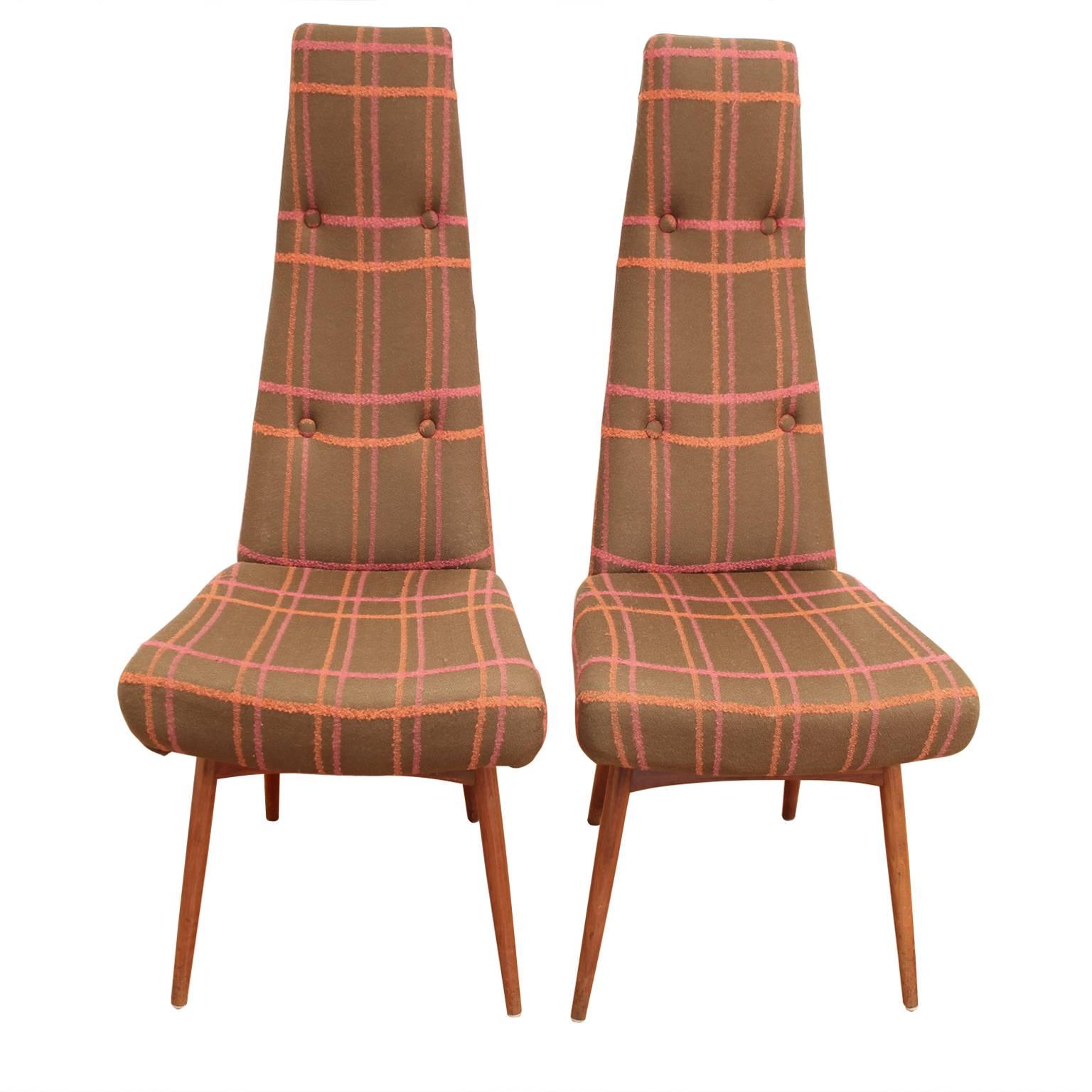 American Adrian Pearsall 1960s High Back Dining Chairs For Sale
