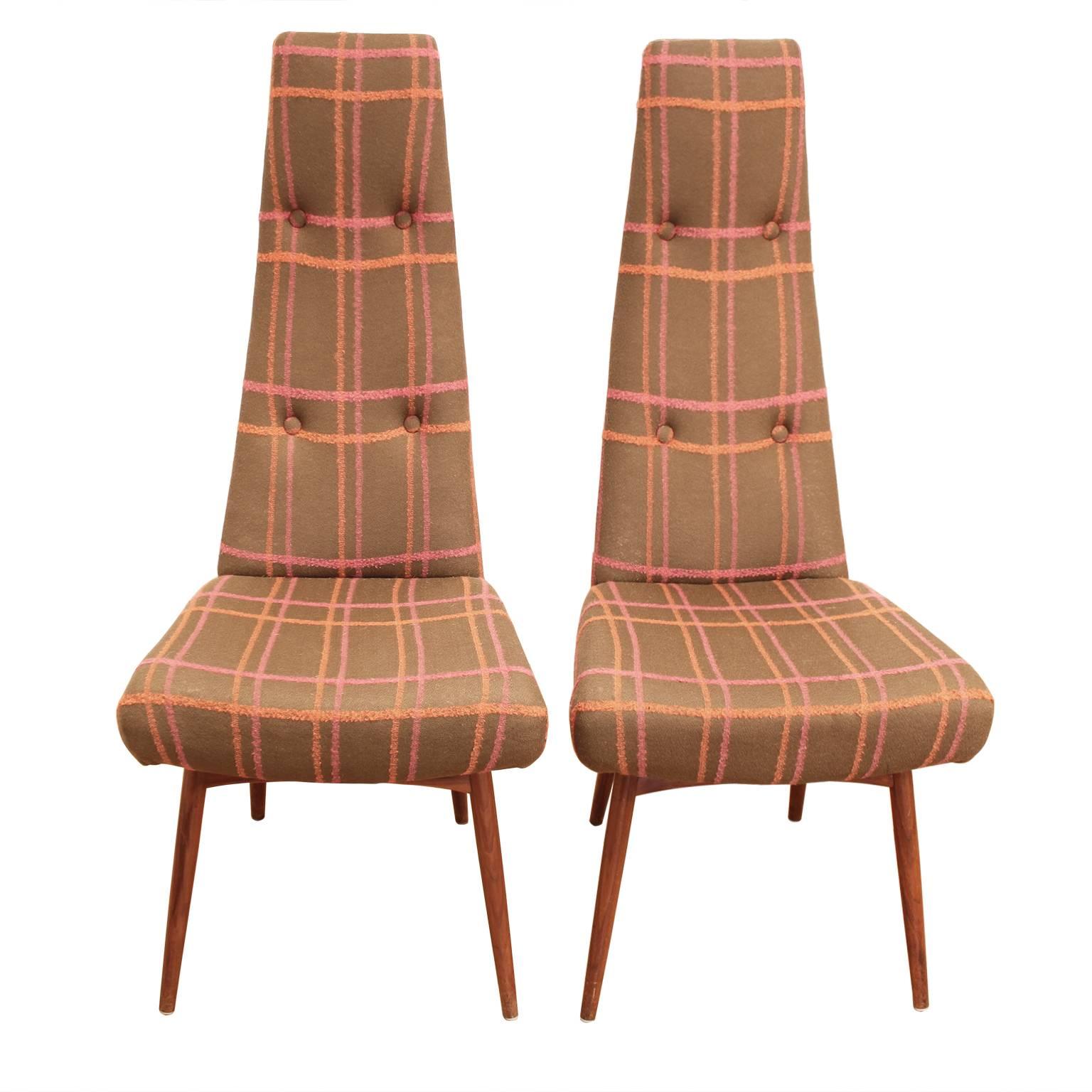 Adrian Pearsall 1960s High Back Dining Chairs In Good Condition For Sale In New York, NY