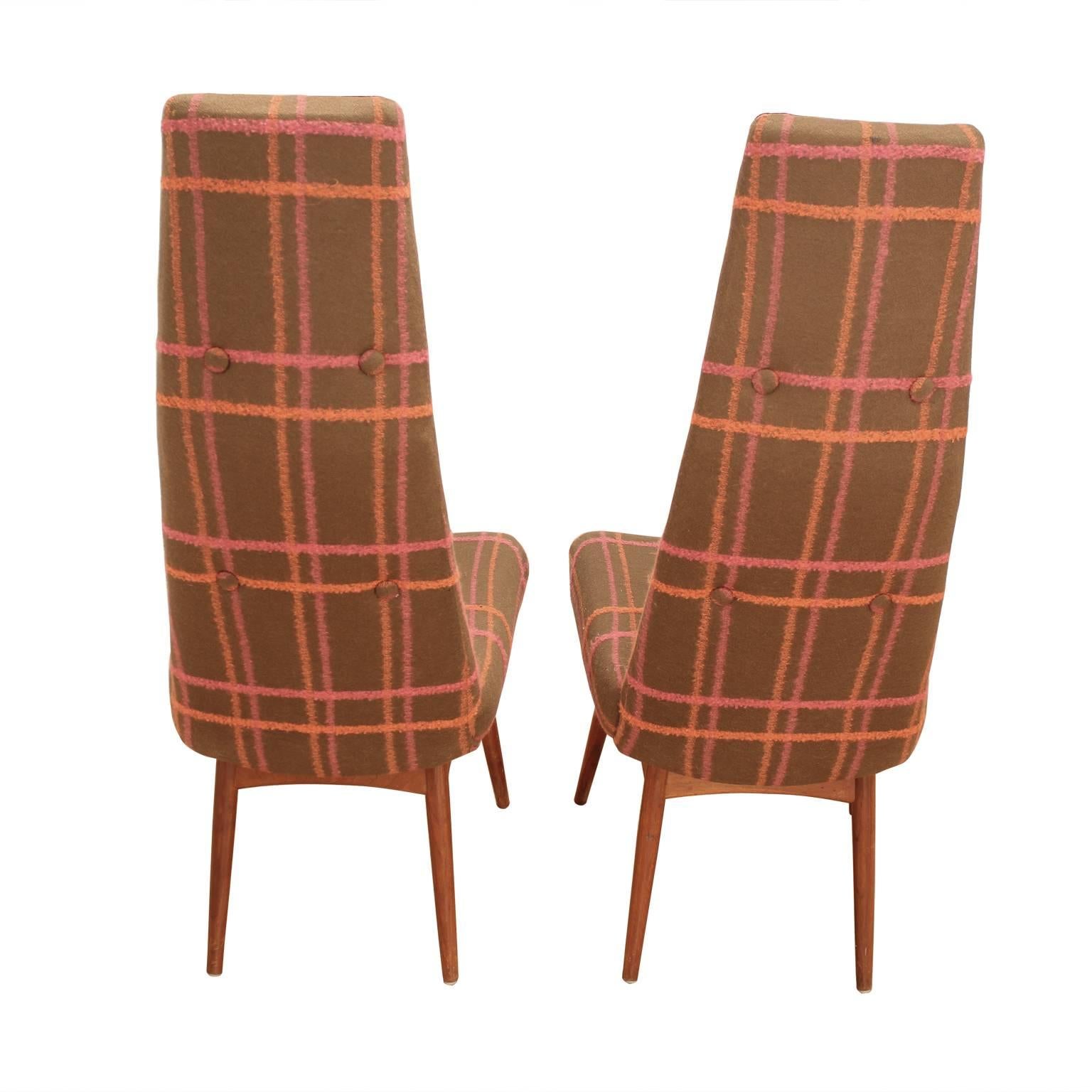 Walnut Adrian Pearsall 1960s High Back Dining Chairs For Sale