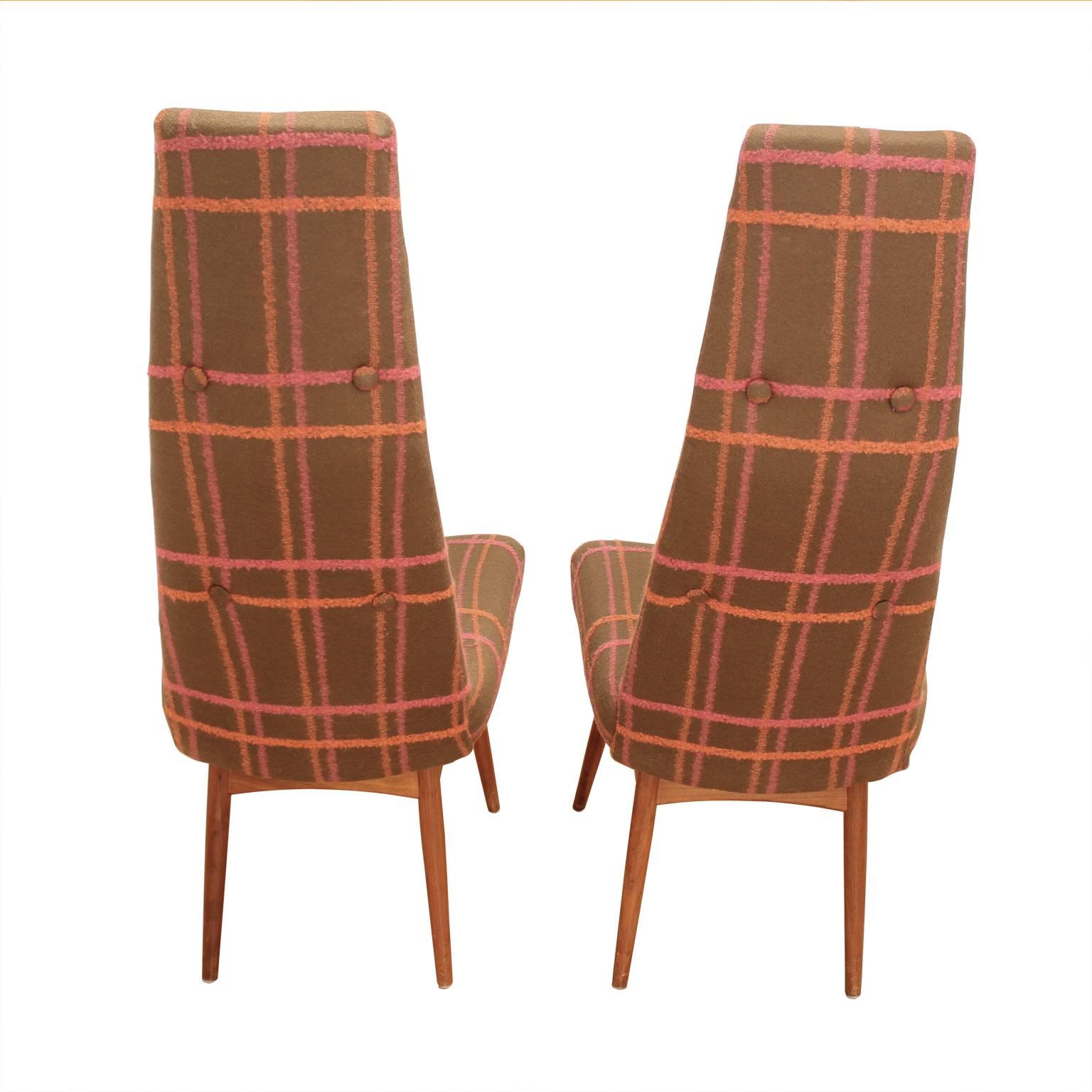 Mid-20th Century Adrian Pearsall 1960s High Back Dining Chairs For Sale