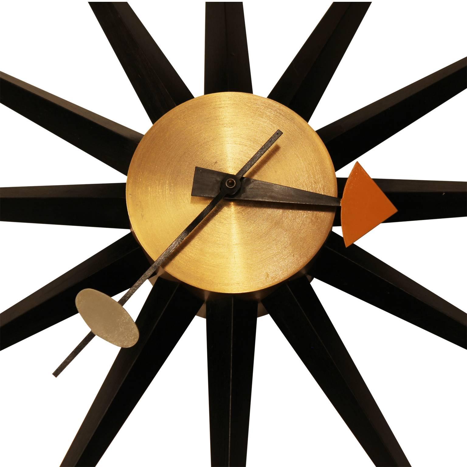 Mid-Century Modern George Nelson for Howard Miller Sunburst Clock